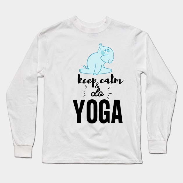 Yoga Elephant - Keep Calm and do Yoga Long Sleeve T-Shirt by yassinebd